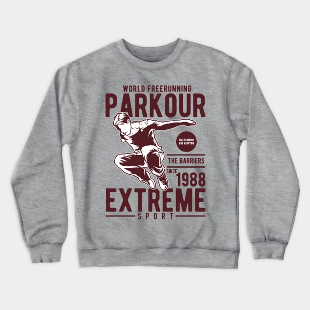 Vector Illustration of Parkour Crewneck Sweatshirt by beanbeardy